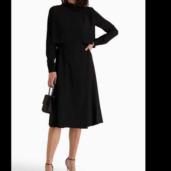 MIKAEL AGHAL Layered Crop Dress Black Women's 12 Modest Formal Chic Classic - Picture 7 of 7